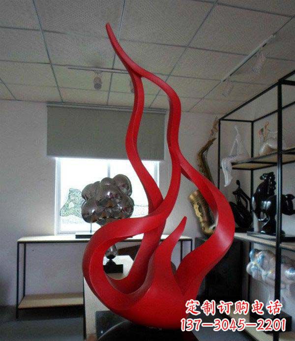 保定精致不锈钢火苗雕塑