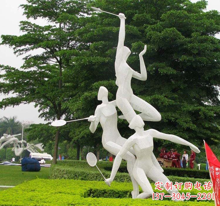 保定精美绝伦的不锈钢羽毛球雕塑