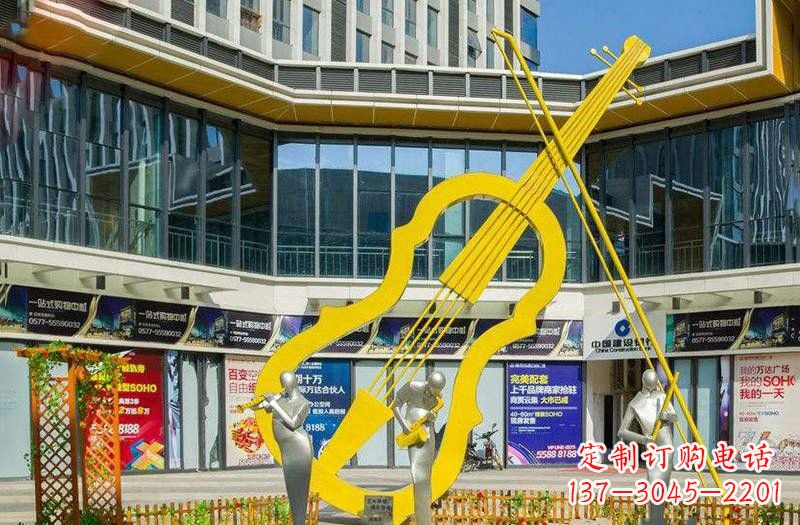 保定不锈钢大提琴雕塑美的融合
