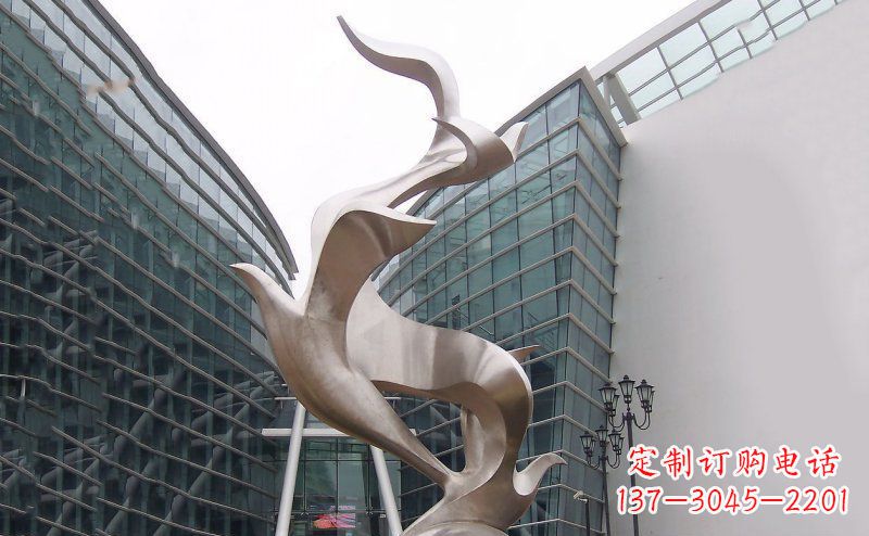 保定不锈钢抽象大雁鸽子雕塑