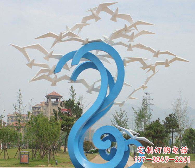 保定不锈钢抽象大雁雕塑1