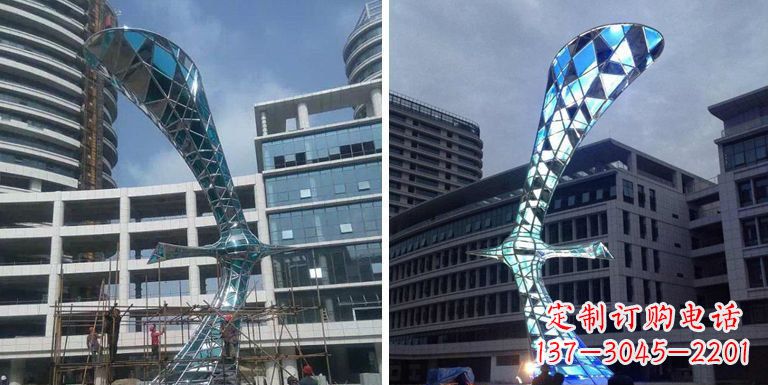 保定大雁景观雕塑——精美不锈钢艺术品