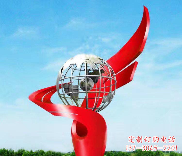 保定不锈钢地球雕塑精美的艺术品
