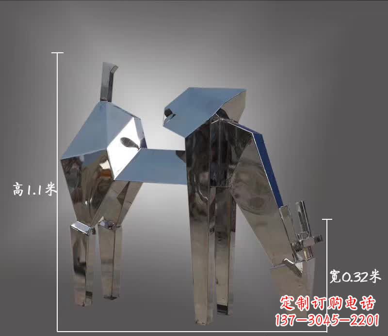 保定不锈钢动物雕塑——鹿