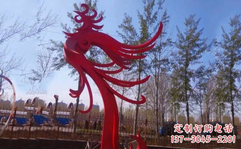 保定不锈钢凤凰雕塑——象征着美丽与力量