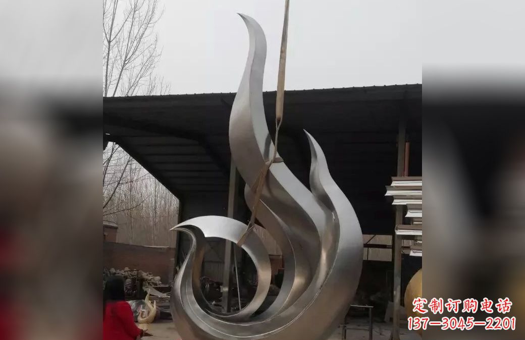 保定不锈钢抽象凤凰雕塑 (7)