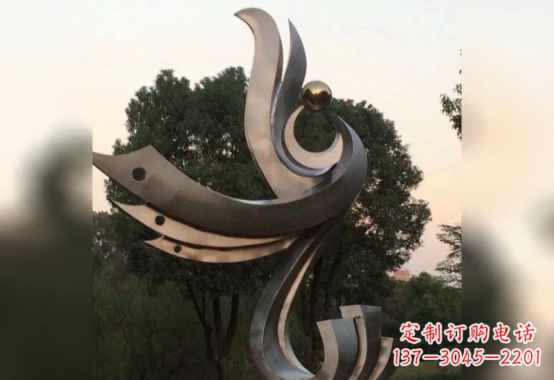 保定不锈钢凤凰雕塑象征着活力与美丽