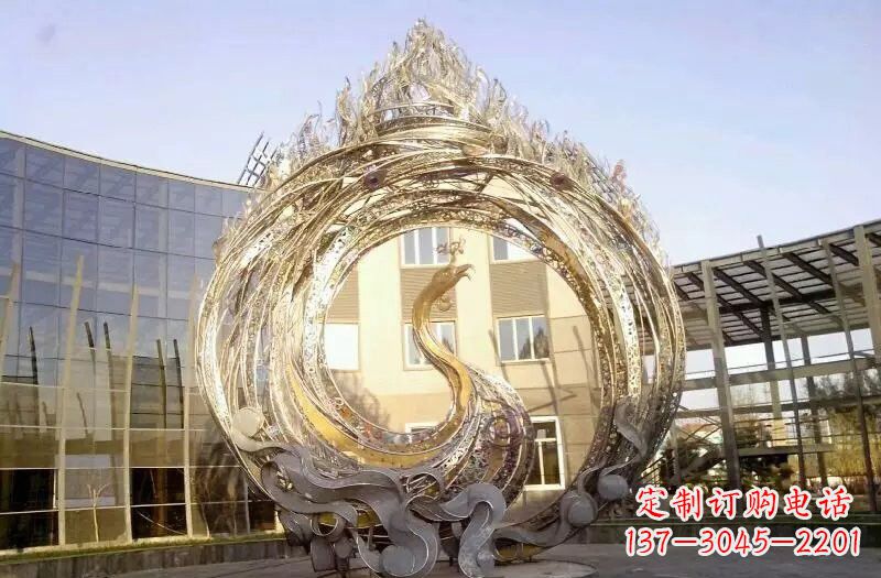 保定不锈钢凤凰涅槃雕塑