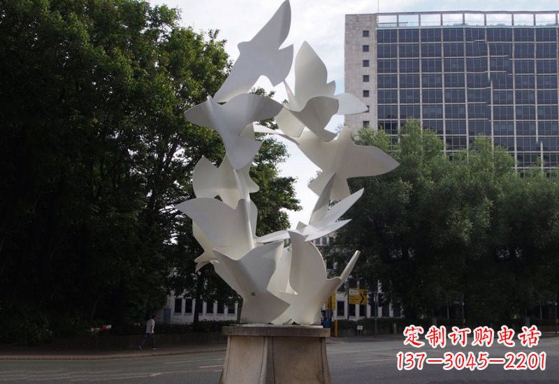保定不锈钢抽象和平鸽雕塑