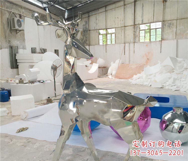 保定不锈钢梅花鹿雕塑