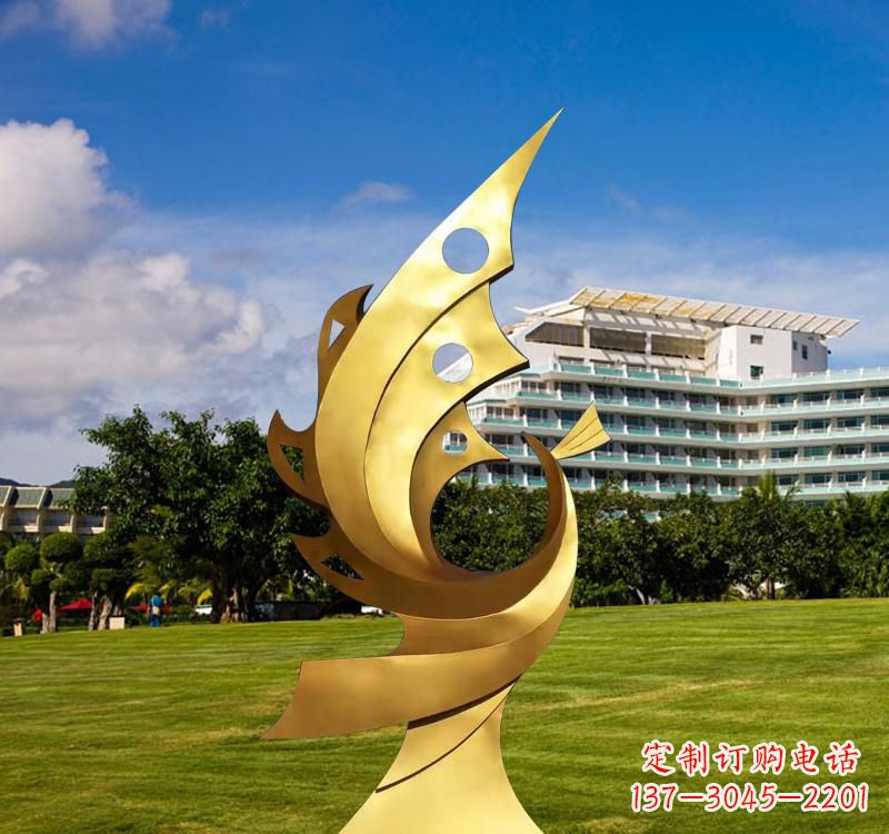 保定不锈钢抽象金凤凰雕塑