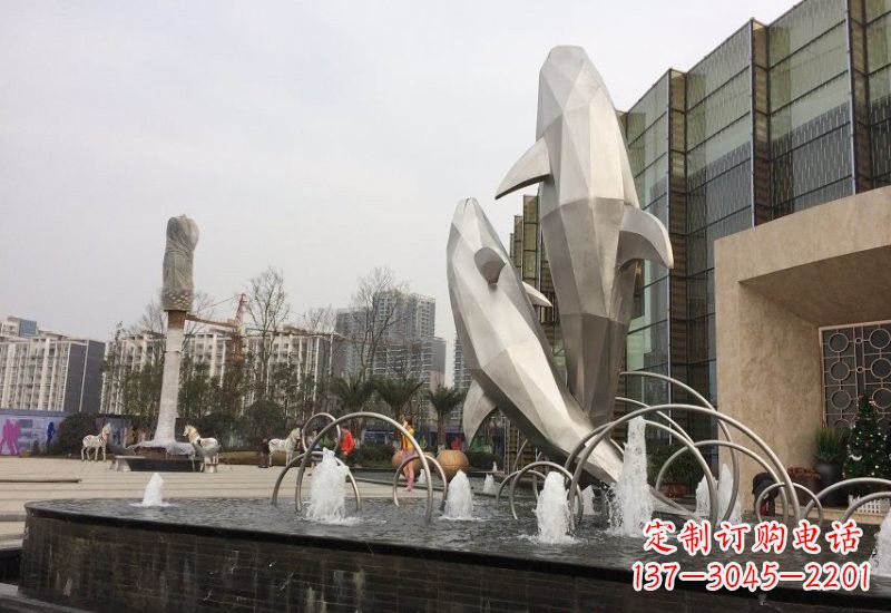 保定海豚雕塑——从不锈钢抽象块面到精美的艺术品