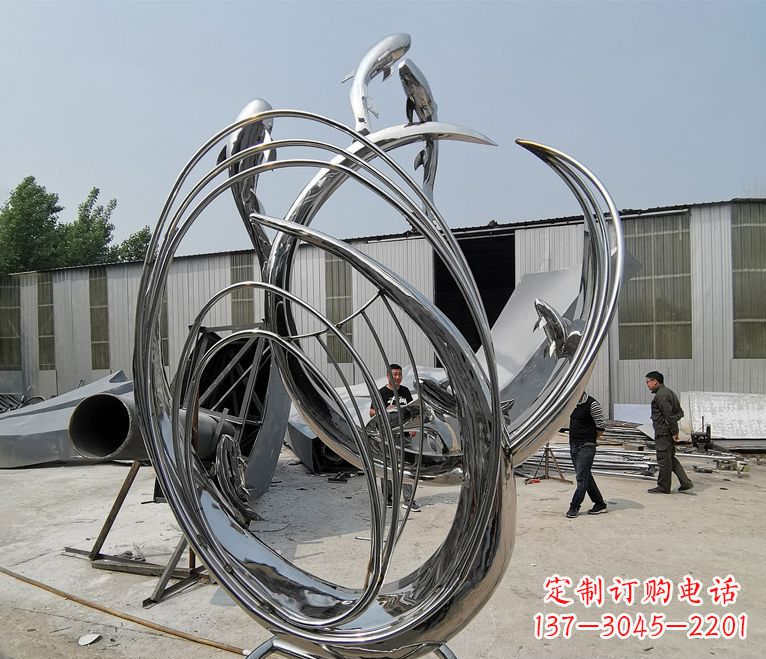 保定精美不锈钢跃龙门雕塑