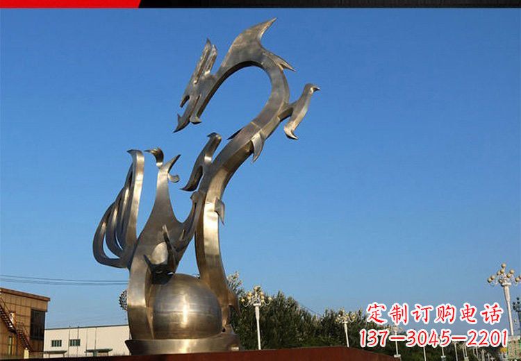 保定不锈钢龙凤雕塑艺术精美的精品