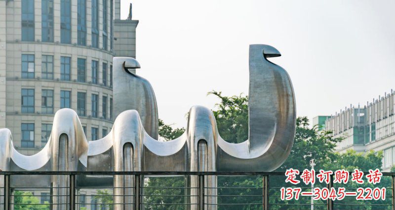 保定不锈钢抽象骆驼街边动物雕塑
