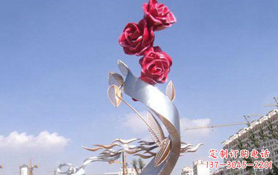 保定精美不锈钢玫瑰雕塑