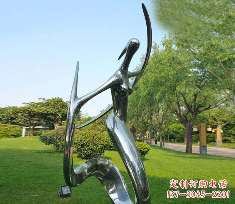 保定不锈钢抽象美女跳舞雕塑 