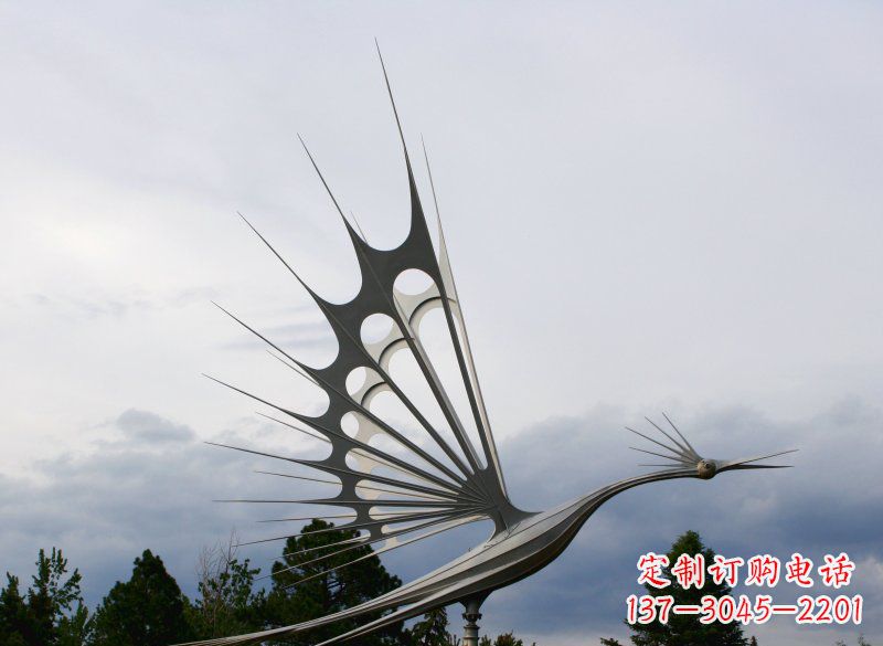 保定不锈钢抽象鸟大型动物雕塑