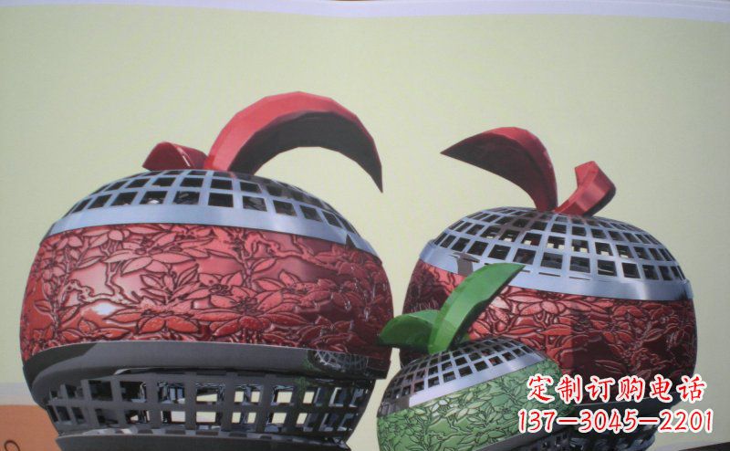 保定不锈钢苹果雕塑