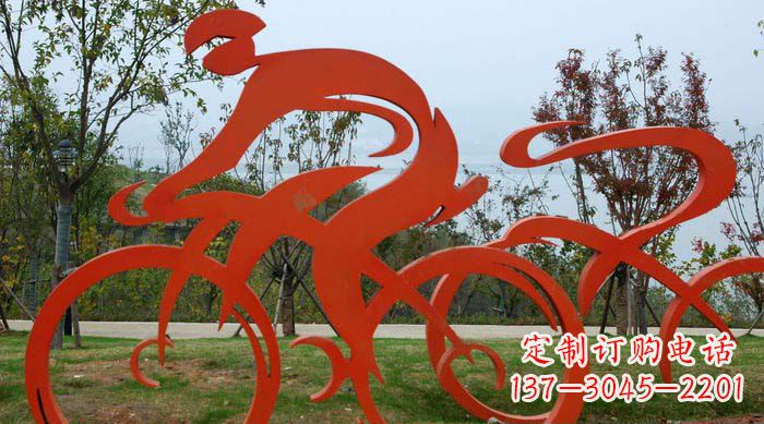 保定不锈钢自行车雕塑捕捉运动精神