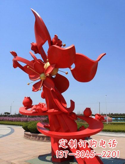 保定不锈钢石榴花雕塑艺术与美学的完美结合