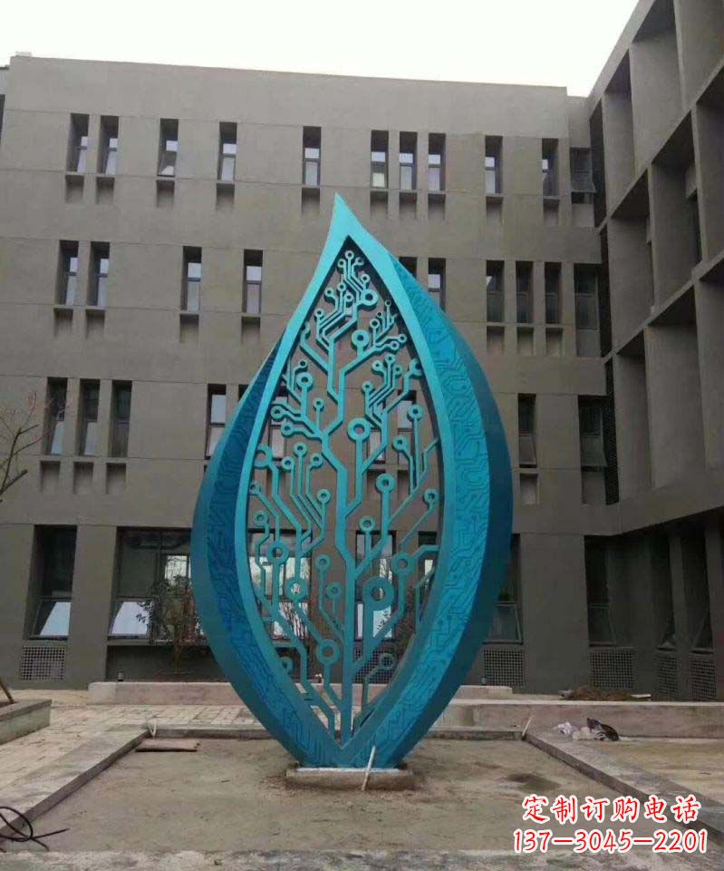 保定不锈钢树叶雕塑精美的艺术品