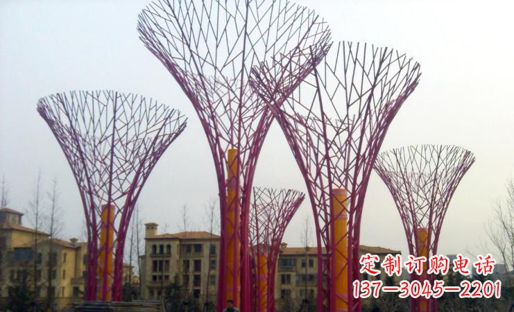 保定不锈钢树枝雕塑——点缀城市景观