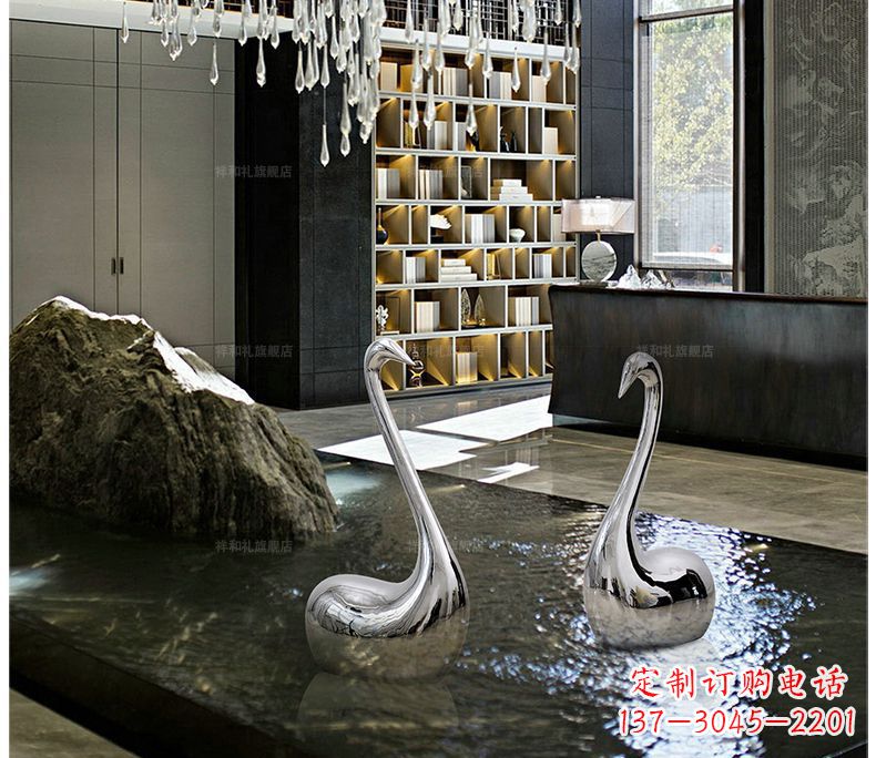 保定精致的不锈钢天鹅雕塑