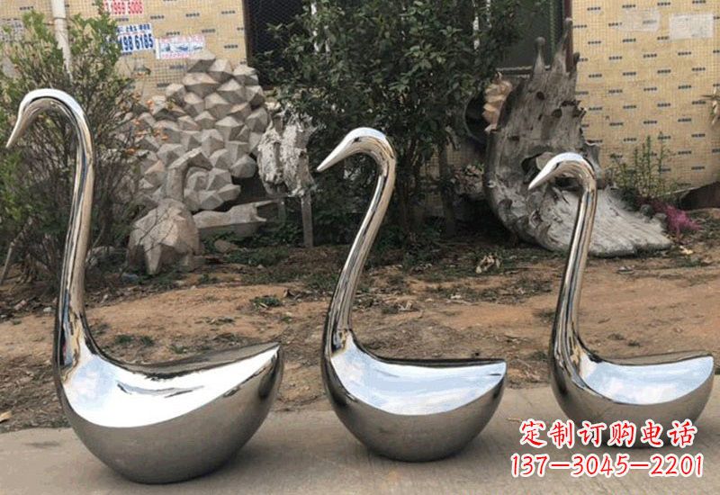 保定不锈钢制作的天鹅雕塑