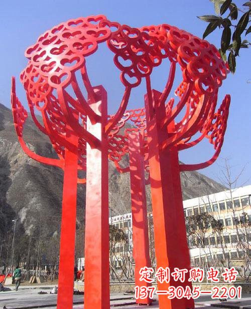 保定不锈钢树叶雕塑