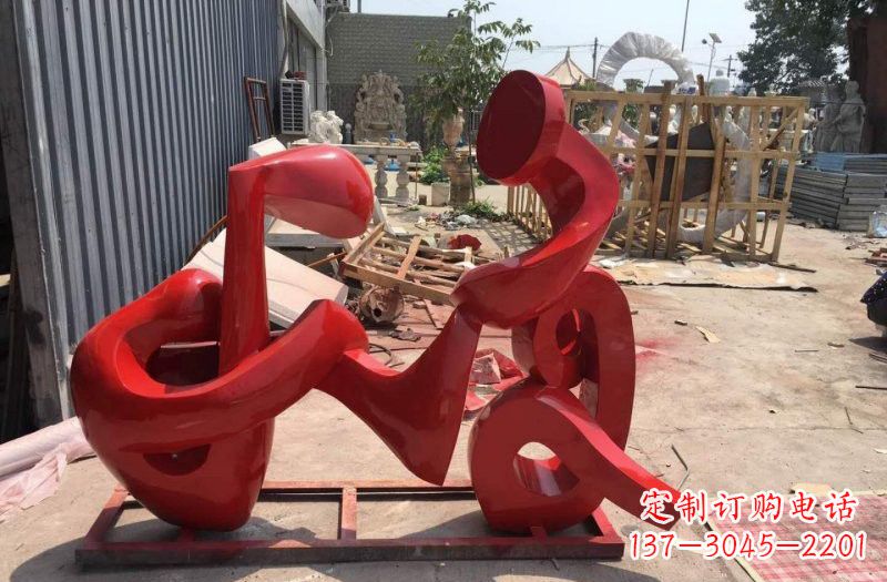 保定不锈钢音符雕塑传递美丽的音乐