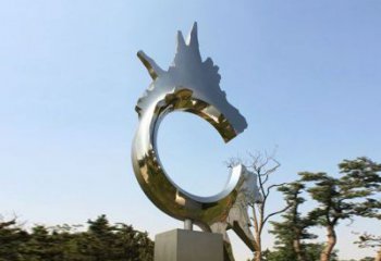保定不锈钢抽象龙头雕塑