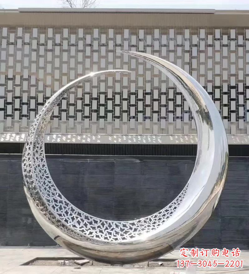 保定不锈钢抽象月亮雕塑 