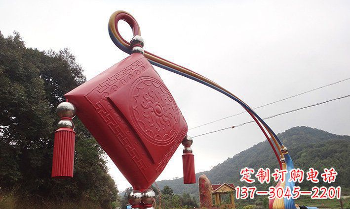 保定不锈钢抽象中国结拱门雕塑 