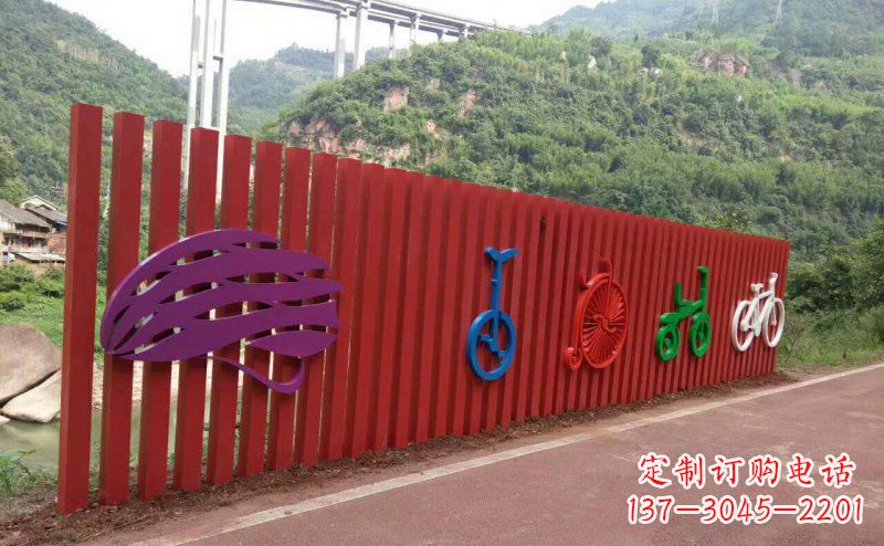 保定不锈钢抽象自行车公园景观雕塑