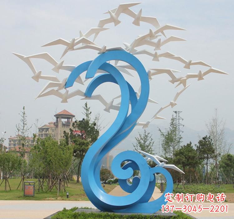 保定新题目精美不锈钢大雁雕塑
