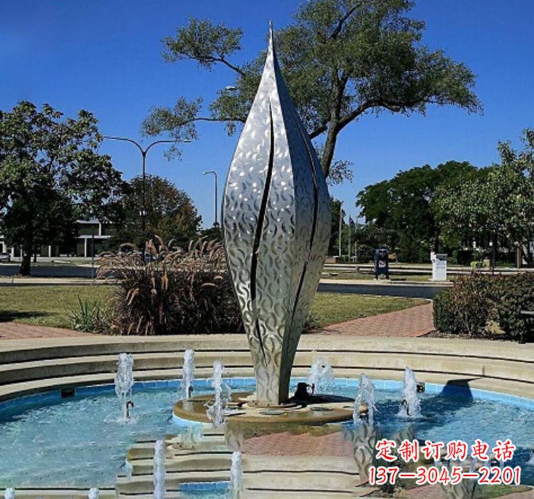 保定不锈钢创意浪花喷泉雕塑
