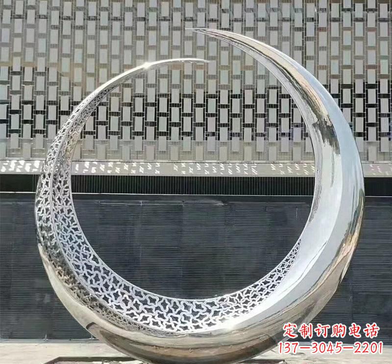 保定精美不锈钢圆环雕塑