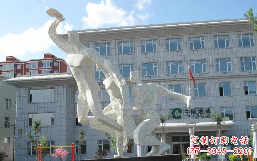 保定不锈钢打乒乓球人物雕塑