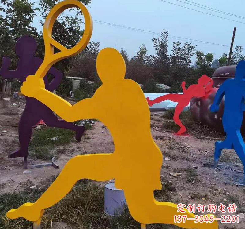 保定不锈钢打羽毛球雕塑2