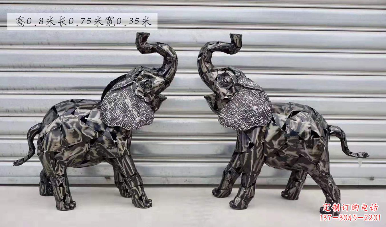 保定不锈钢大象雕塑精美的摆件装饰