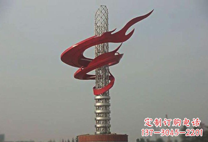 保定不锈钢大型抽象火炬雕塑