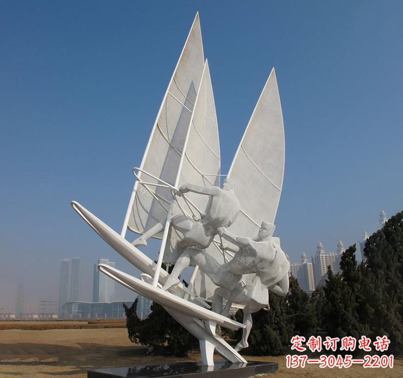 保定不锈钢大型帆船雕塑海洋精神的象征