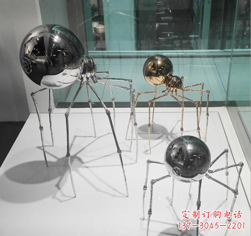 保定不锈钢大型景观蜘蛛雕塑