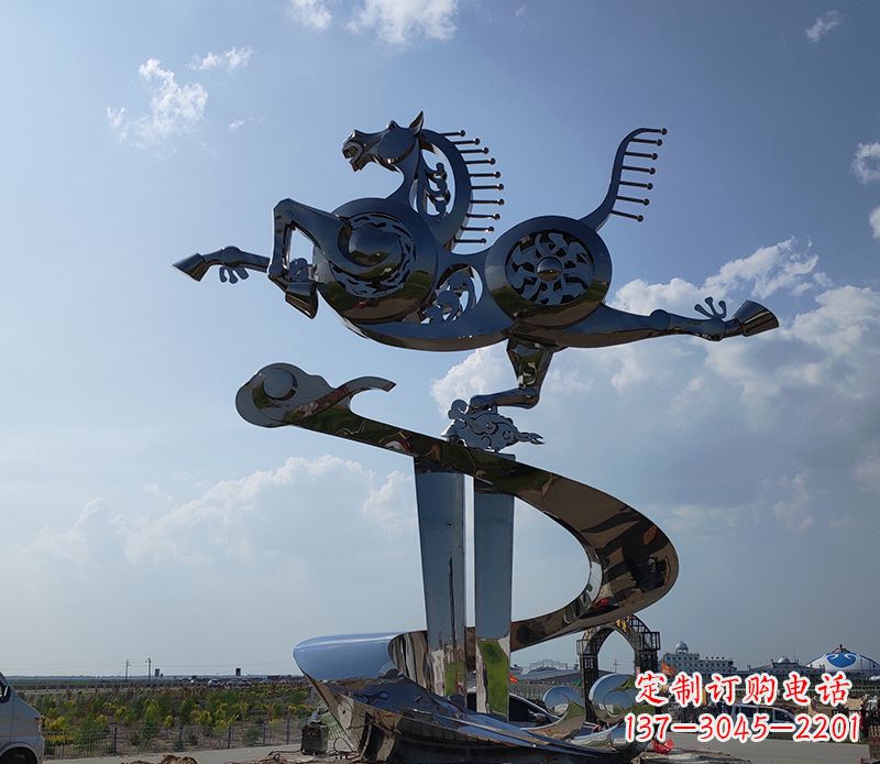 保定不锈钢大型马踏飞燕景观雕塑