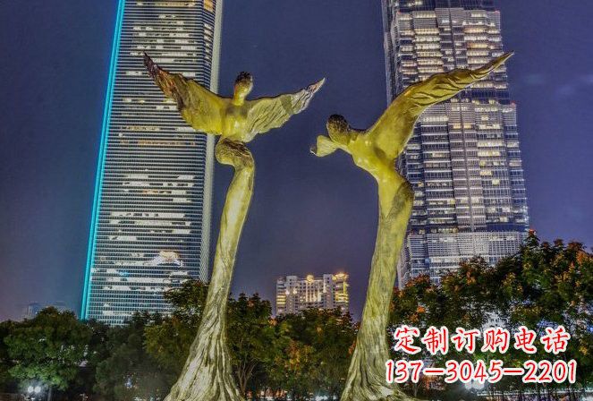 保定不锈钢大型天使雕塑一种极具震撼力的艺术之作