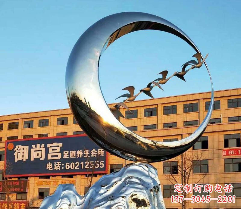 保定不锈钢大雁雕塑象征着生机勃勃的美丽