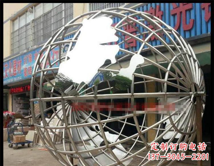 保定不锈钢地球公园景观雕塑 (2)