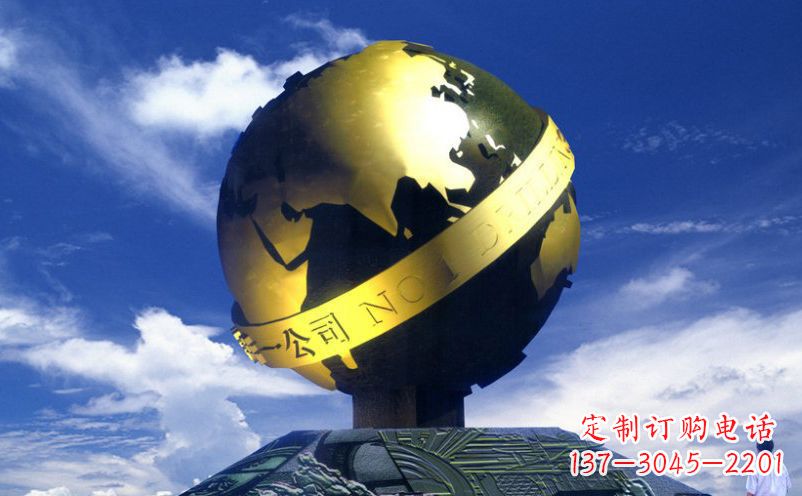 保定不锈钢地球企业雕塑