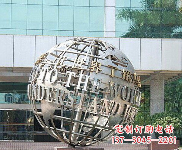 保定不锈钢地球企业景观雕塑